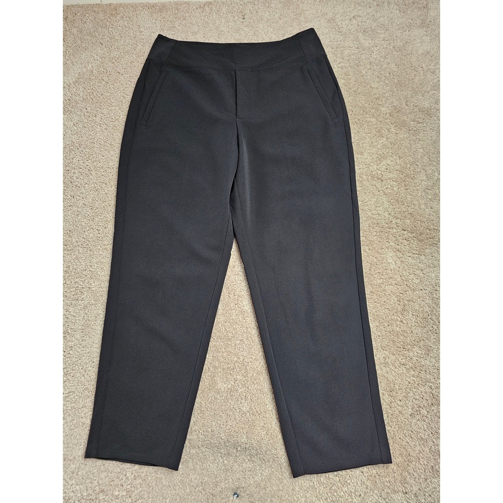 Athleta High Rise Endless Pants Black Tapered Trouser 12 Travel athleisure